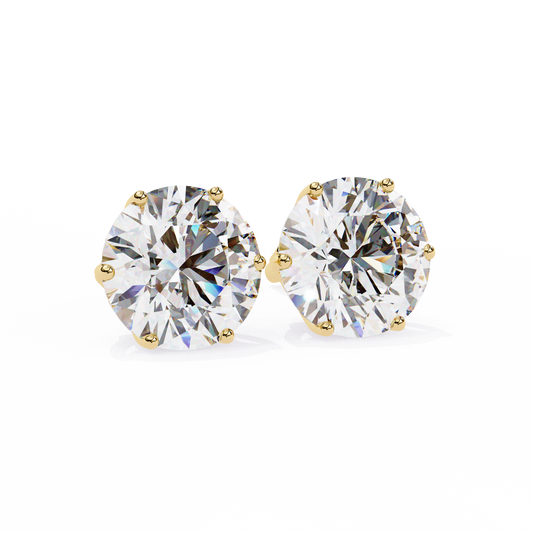 10K Yellow Gold Lab Grown Diamond Solitaire Stud Earrings 2.57 ctw DAE-120