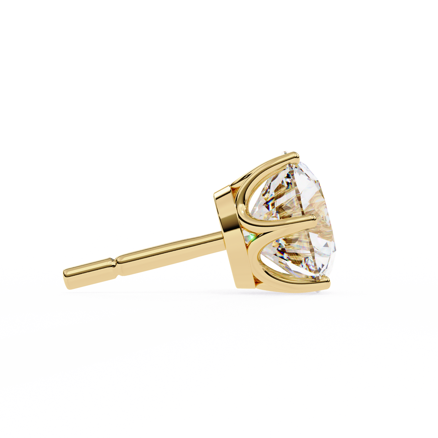 18K Yellow Gold Lab Grown Diamond Solitaire Stud Earrings 2.57 ctw DAE-120