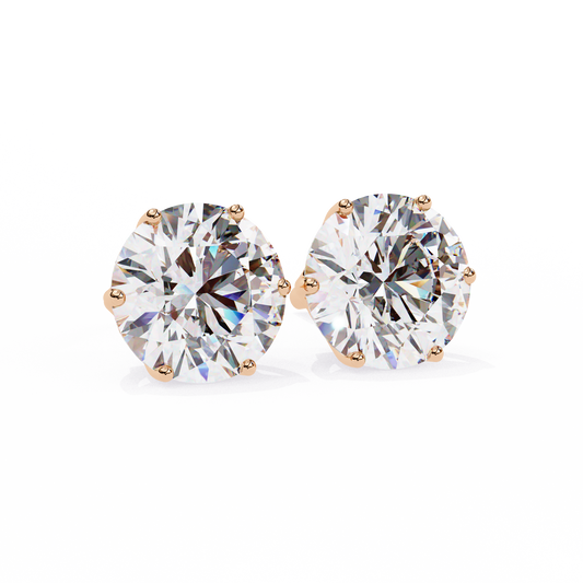 10K Rose Gold Lab Grown Diamond Solitaire Stud Earrings 2.57 ctw DAE-120