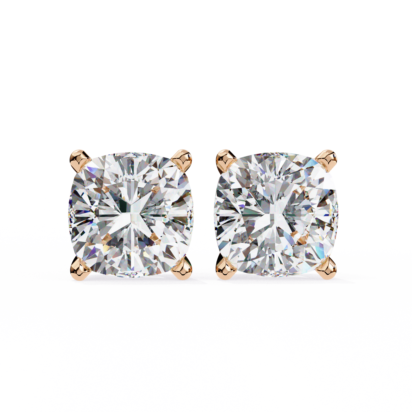 14K Rose Gold Lab Grown Diamond Solitaire Stud Earrings 2.33 ctw DAE-119