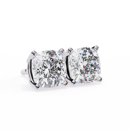 14K White Gold Lab Grown Diamond Solitaire Stud Earrings 2.33 ctw DAE-119