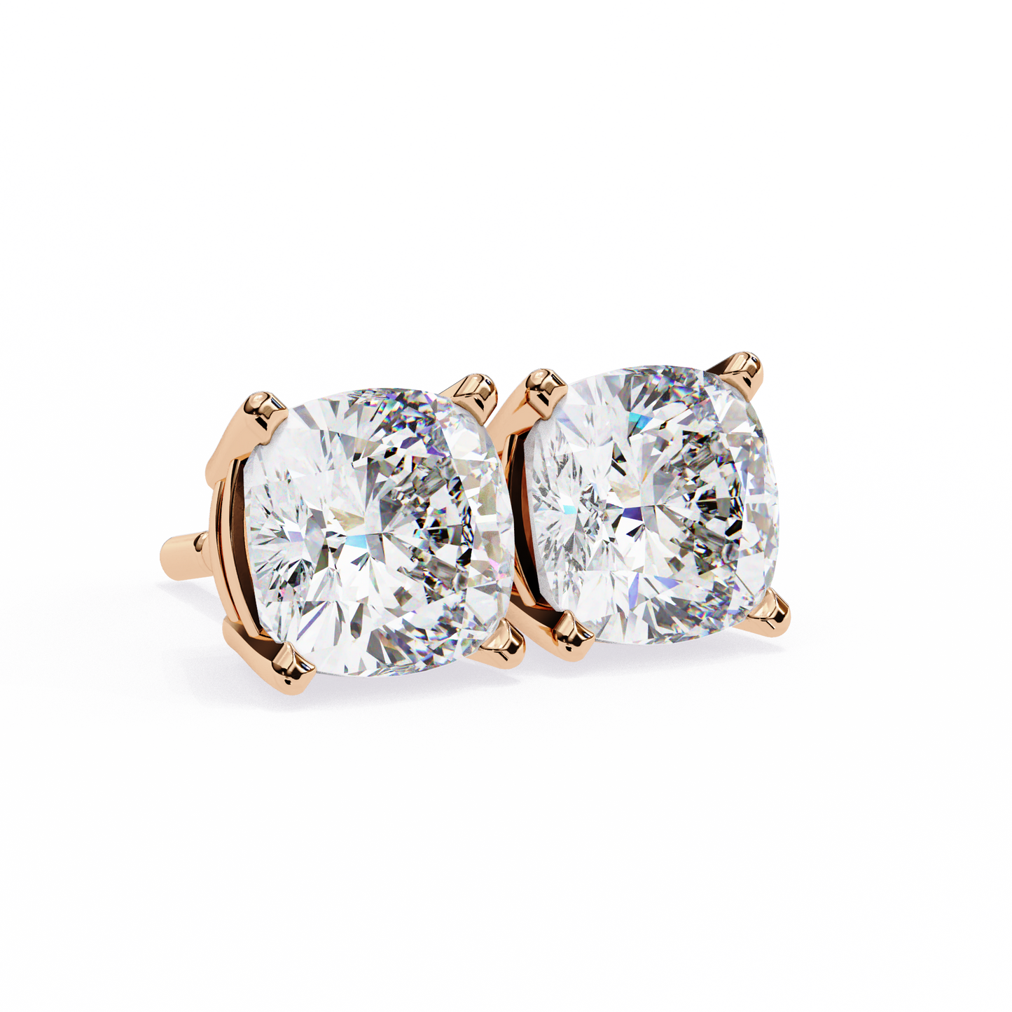 14K Rose Gold Lab Grown Diamond Solitaire Stud Earrings 2.33 ctw DAE-119