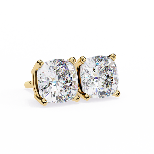 18K Yellow Gold Lab Grown Diamond Solitaire Stud Earrings 2.33 ctw DAE-119