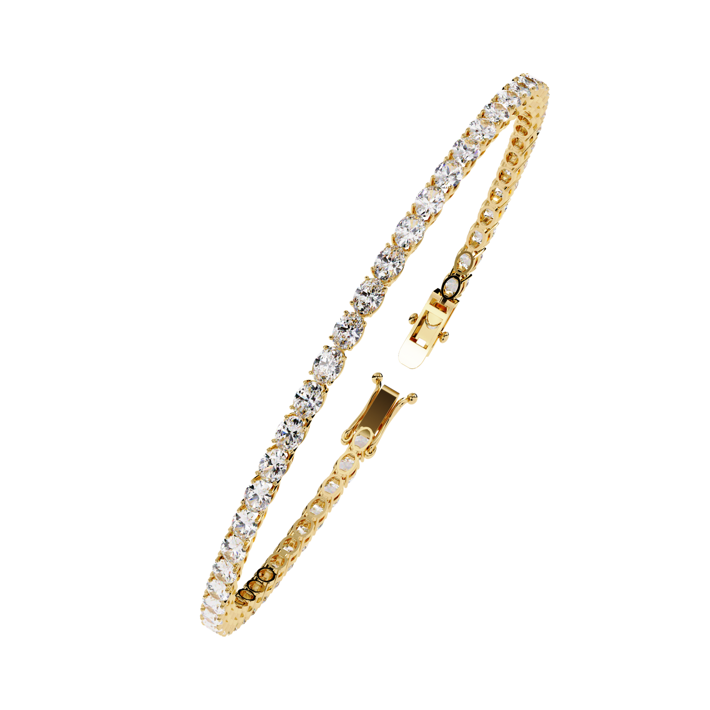 14K Yellow Gold Lab Grown Diamond Tennis Bracelet 6.50 ctw DABR-100