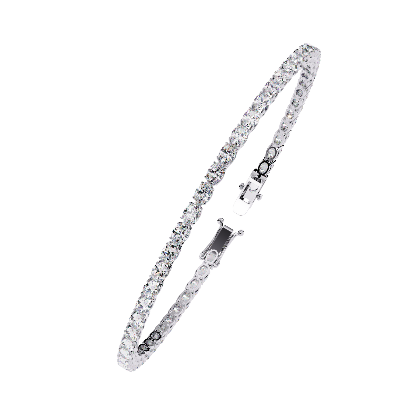 10K White Gold Lab Grown Diamond Tennis Bracelet 6.50 ctw DABR-100