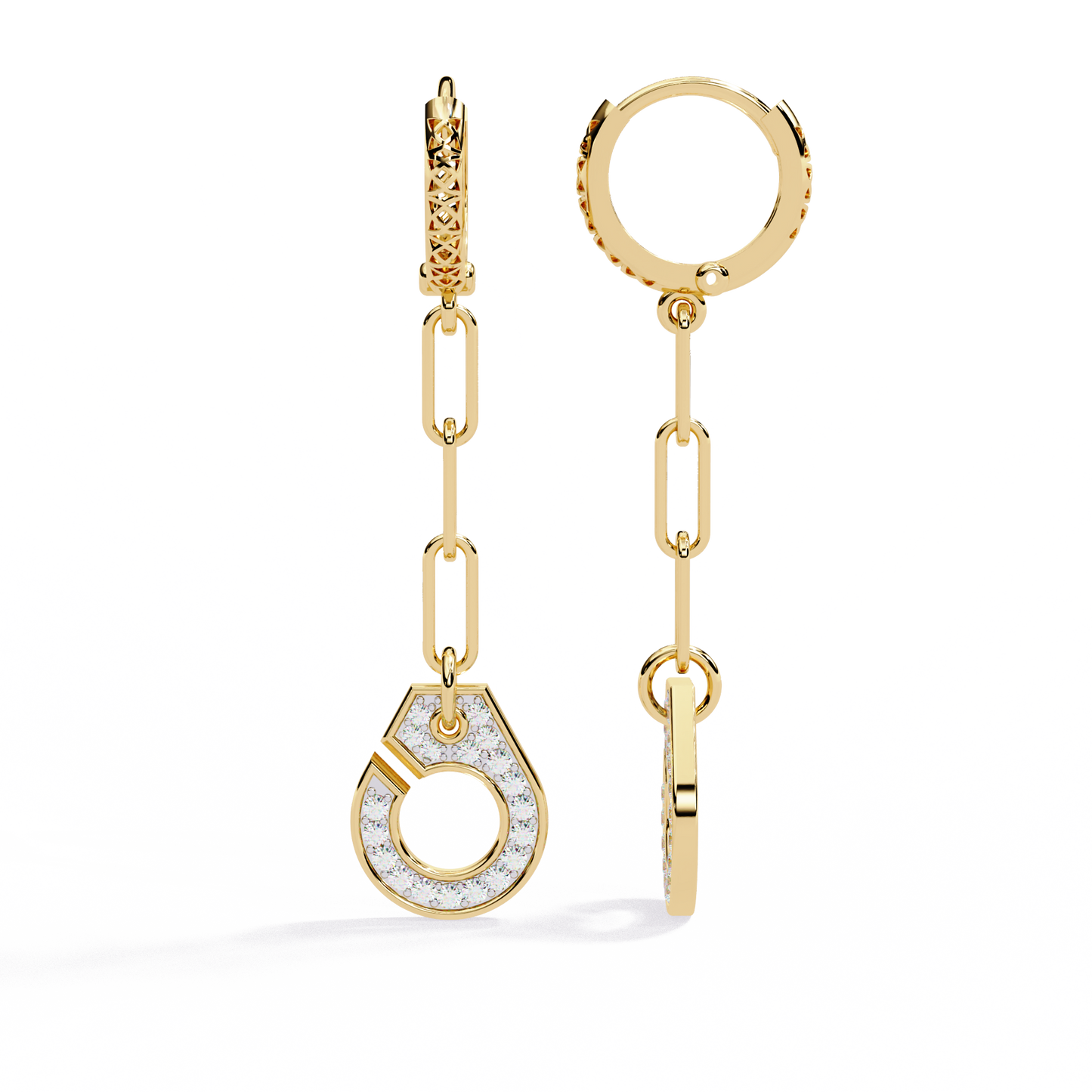 18K Yellow Gold Lab Grown Diamond Drop Earrings 0.54 ctw DAE-170