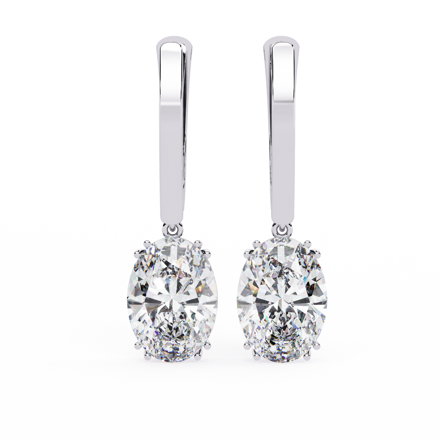 18K White Gold Lab Grown Diamond Drop Earrings 1.62 ctw DAE-158