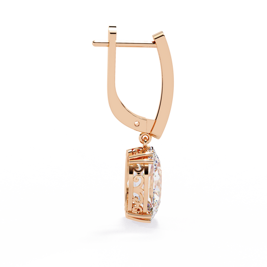 18K Rose Gold Lab Grown Diamond Drop Earrings 1.62 ctw DAE-158