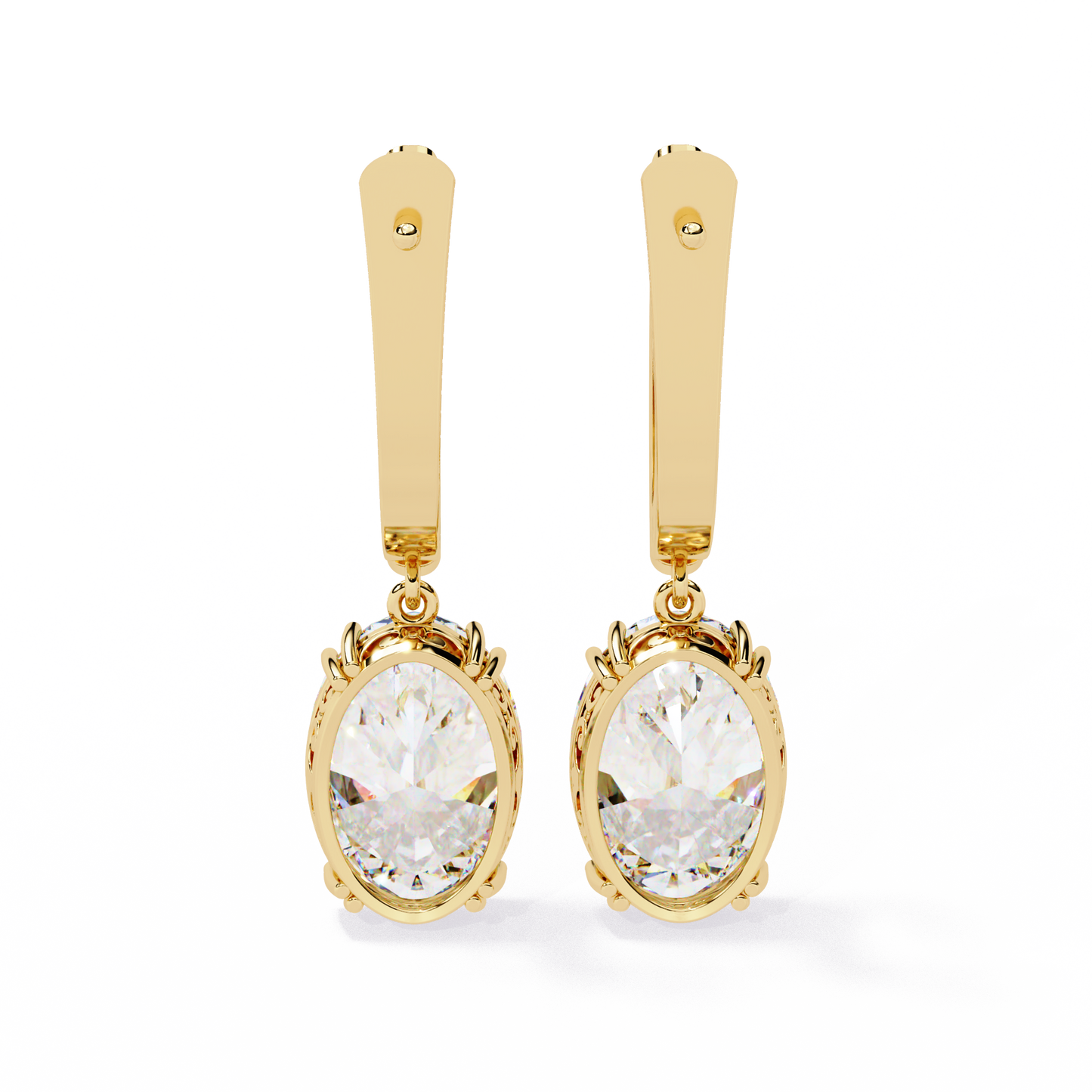 14K Yellow Gold Lab Grown Diamond Drop Earrings 1.62 ctw DAE-158