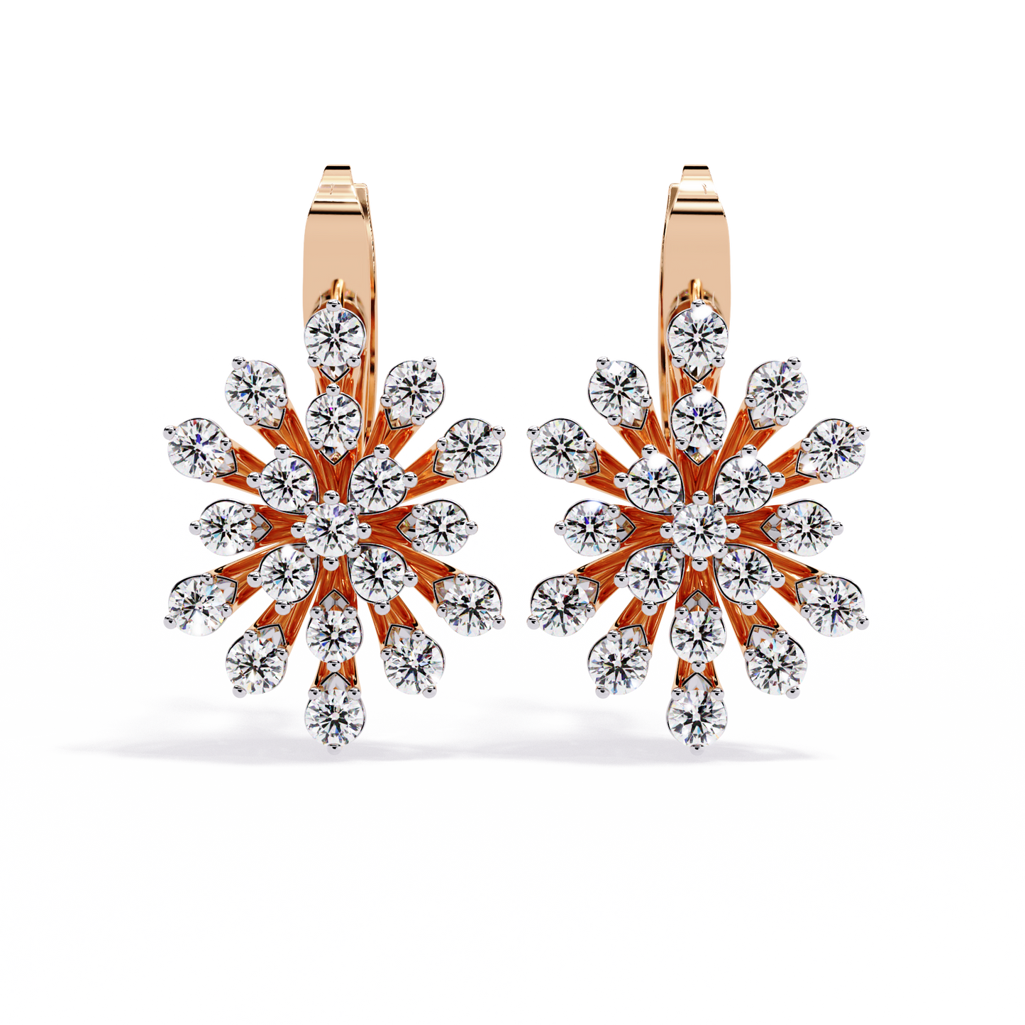 10K Rose Gold Lab Grown Diamond Hoop Earrings 1.75 ctw DAE-157