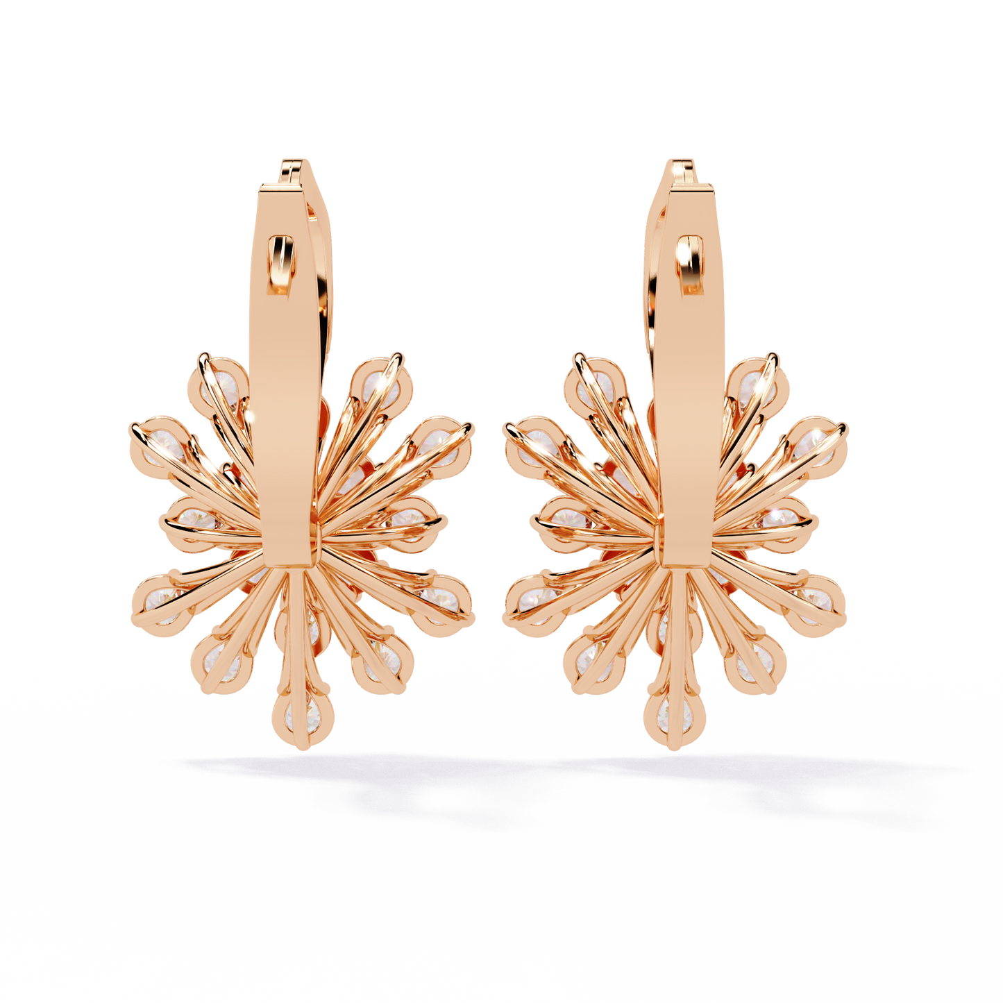 10K Rose Gold Lab Grown Diamond Hoop Earrings 1.75 ctw DAE-157