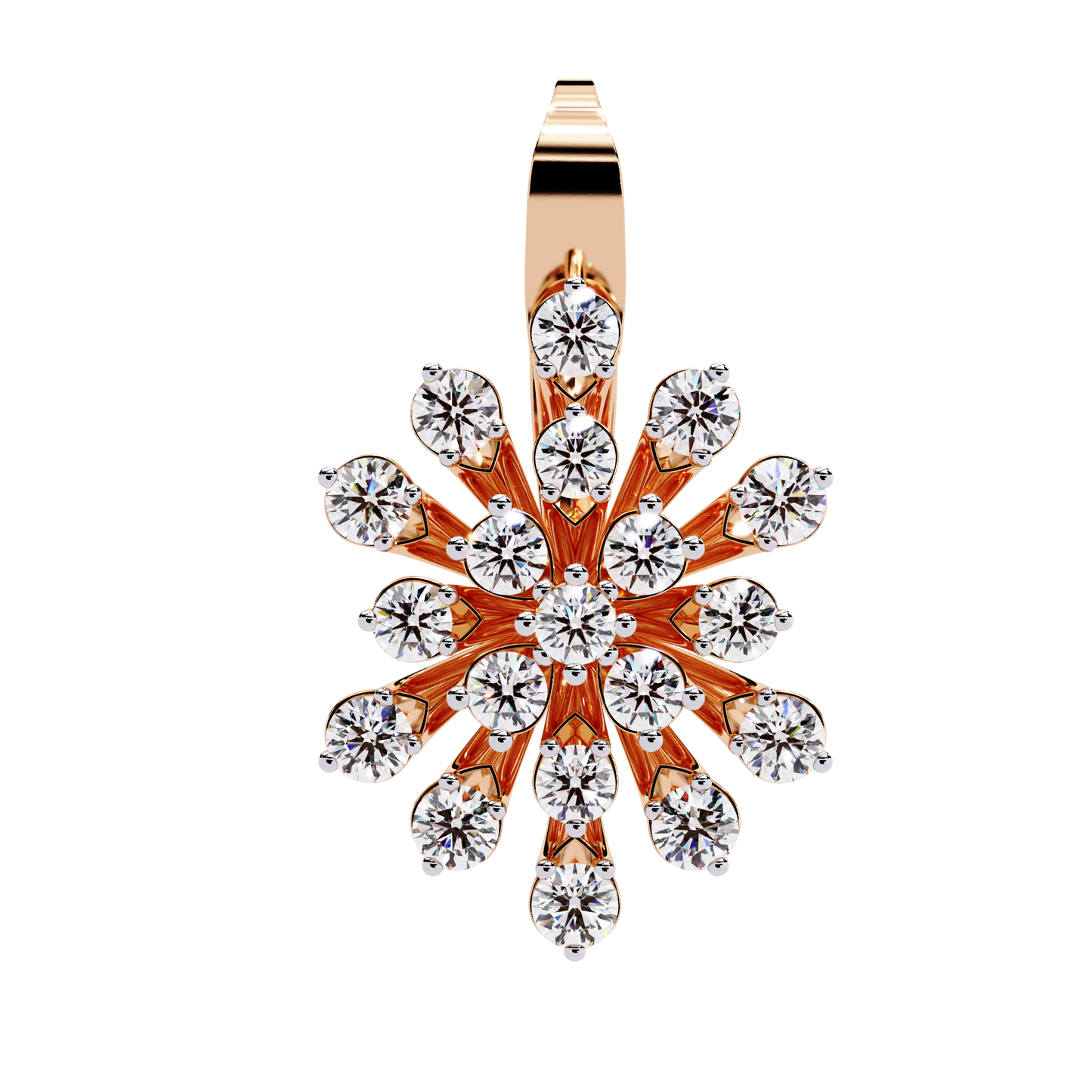 10K Rose Gold Lab Grown Diamond Hoop Earrings 1.75 ctw DAE-157