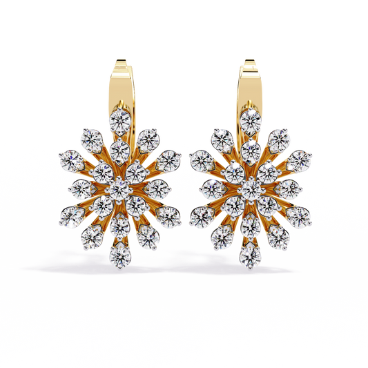 18K Yellow Gold Lab Grown Diamond Hoop Earrings 1.75 ctw DAE-157