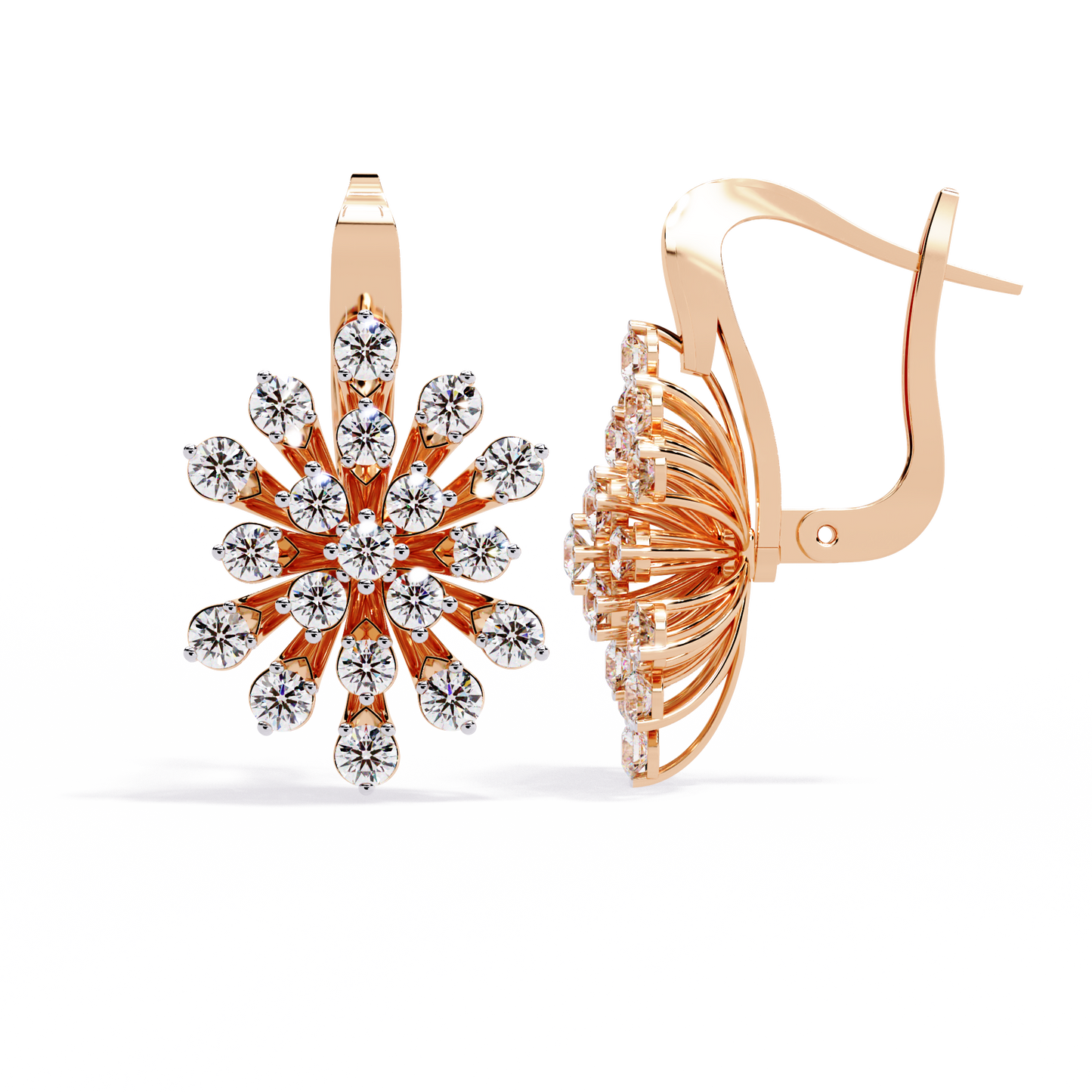 10K Rose Gold Lab Grown Diamond Hoop Earrings 1.75 ctw DAE-157