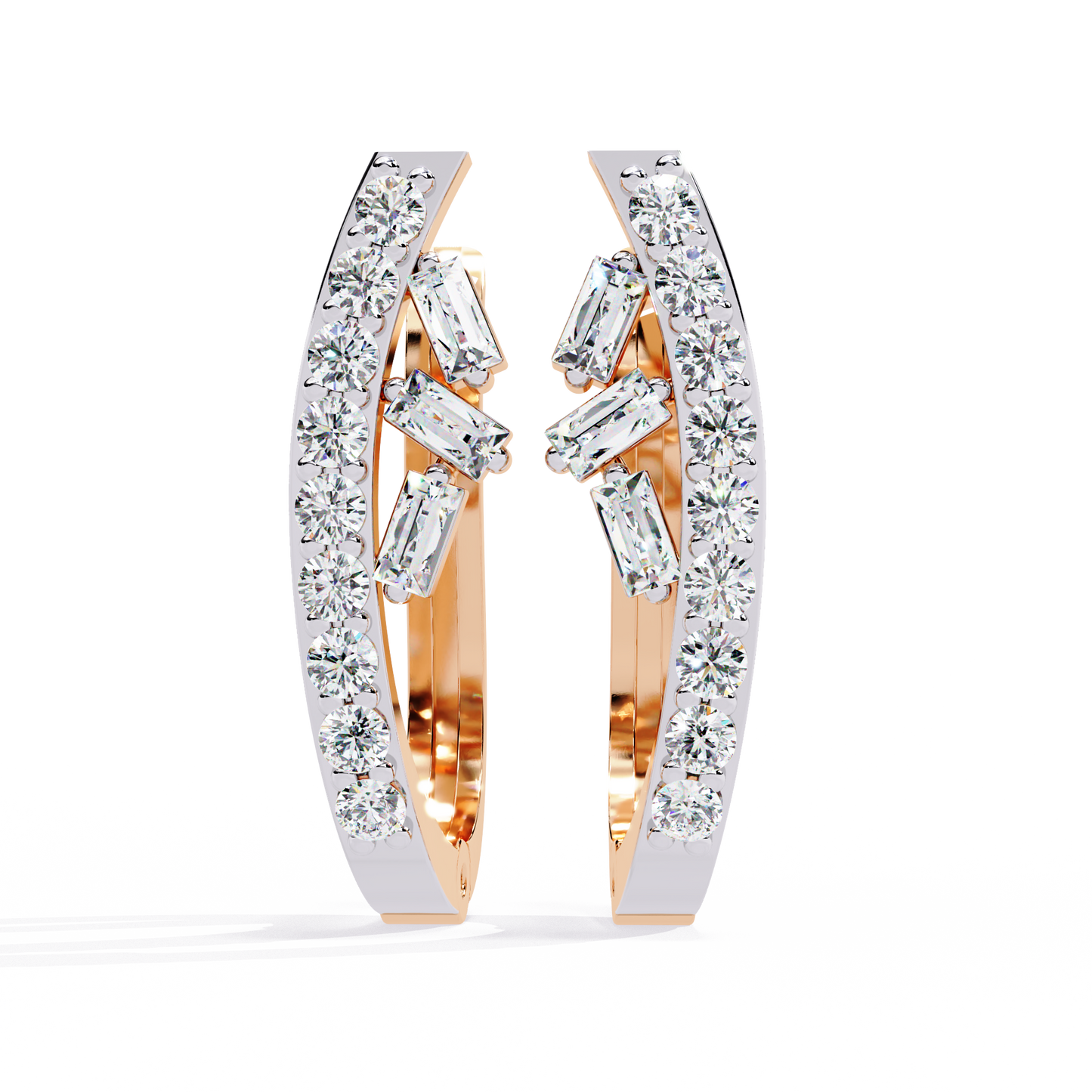 10K Rose Gold Lab Grown Diamond Hoop Earrings 0.38 ctw DAE-156