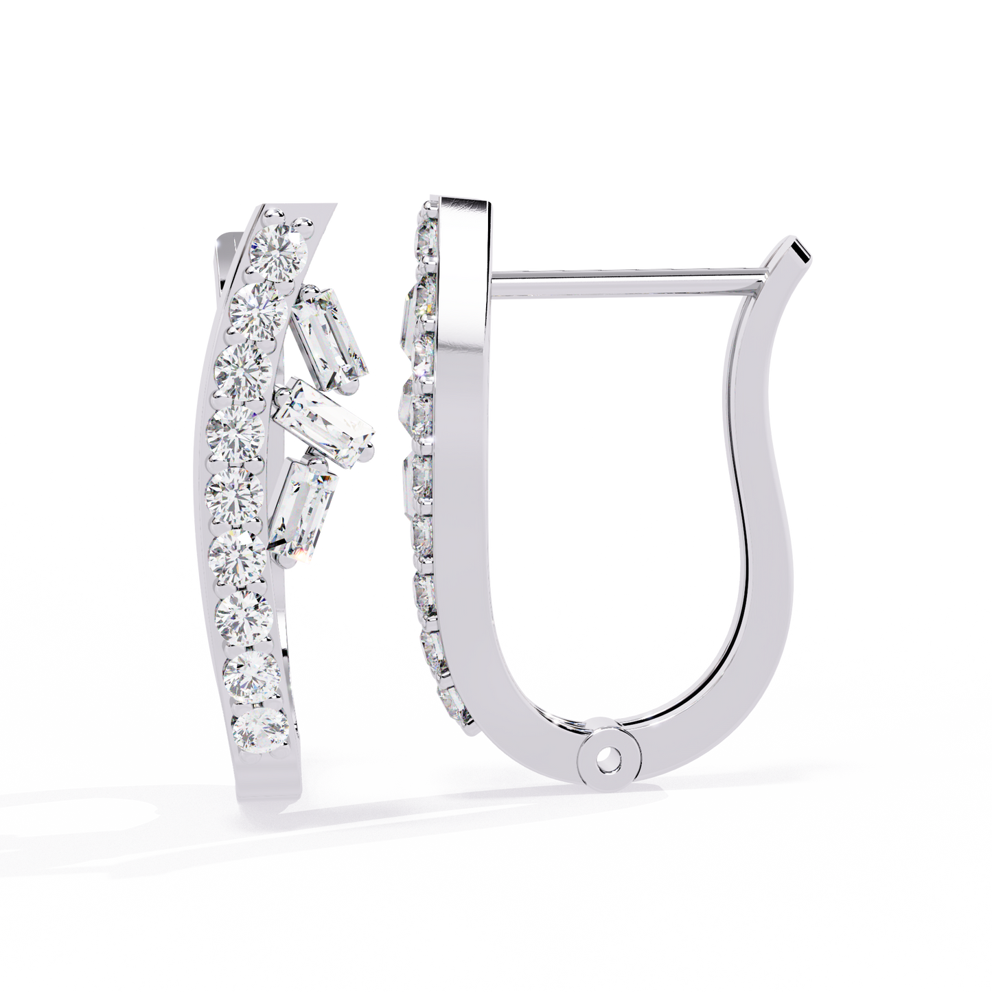 10K White Gold Lab Grown Diamond Hoop Earrings 0.38 ctw DAE-156