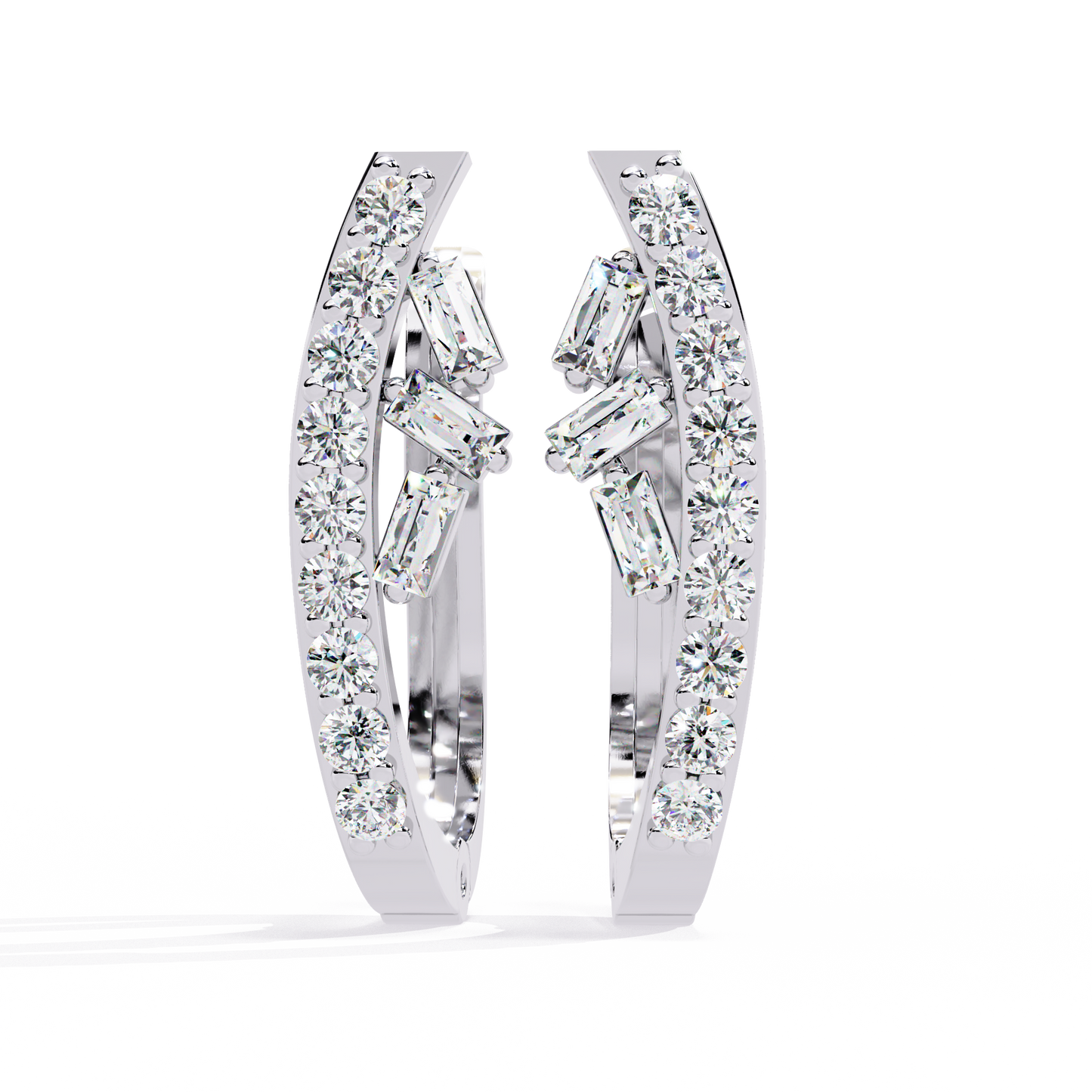 10K White Gold Lab Grown Diamond Hoop Earrings 0.38 ctw DAE-156