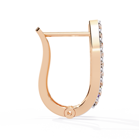 18K Rose Gold Lab Grown Diamond Hoop Earrings 0.38 ctw DAE-156