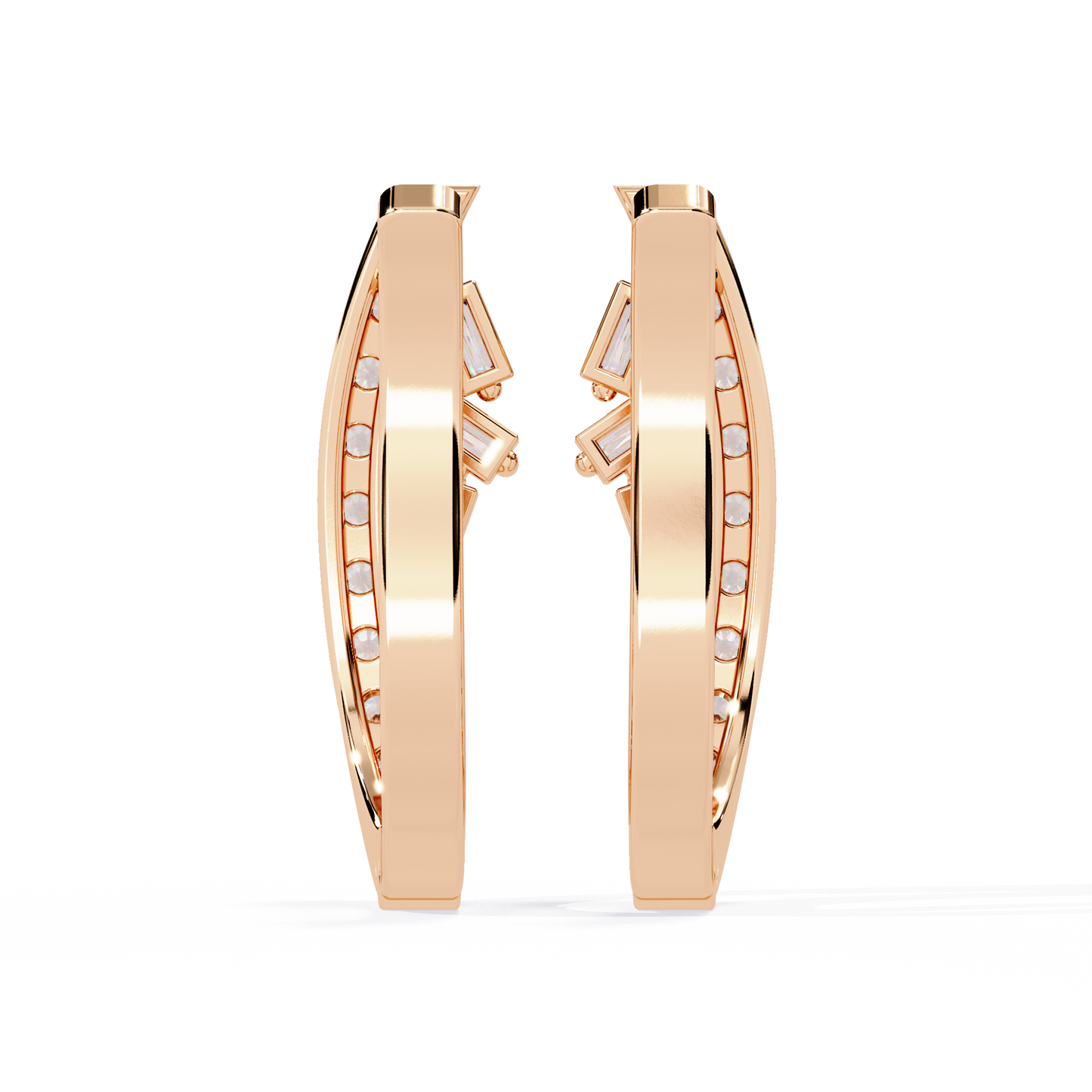 10K Rose Gold Lab Grown Diamond Hoop Earrings 0.38 ctw DAE-156