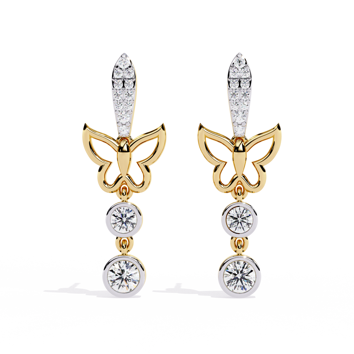 14K Yellow Gold Lab Grown Diamond Drop Earrings 0.55 ctw DAE-167