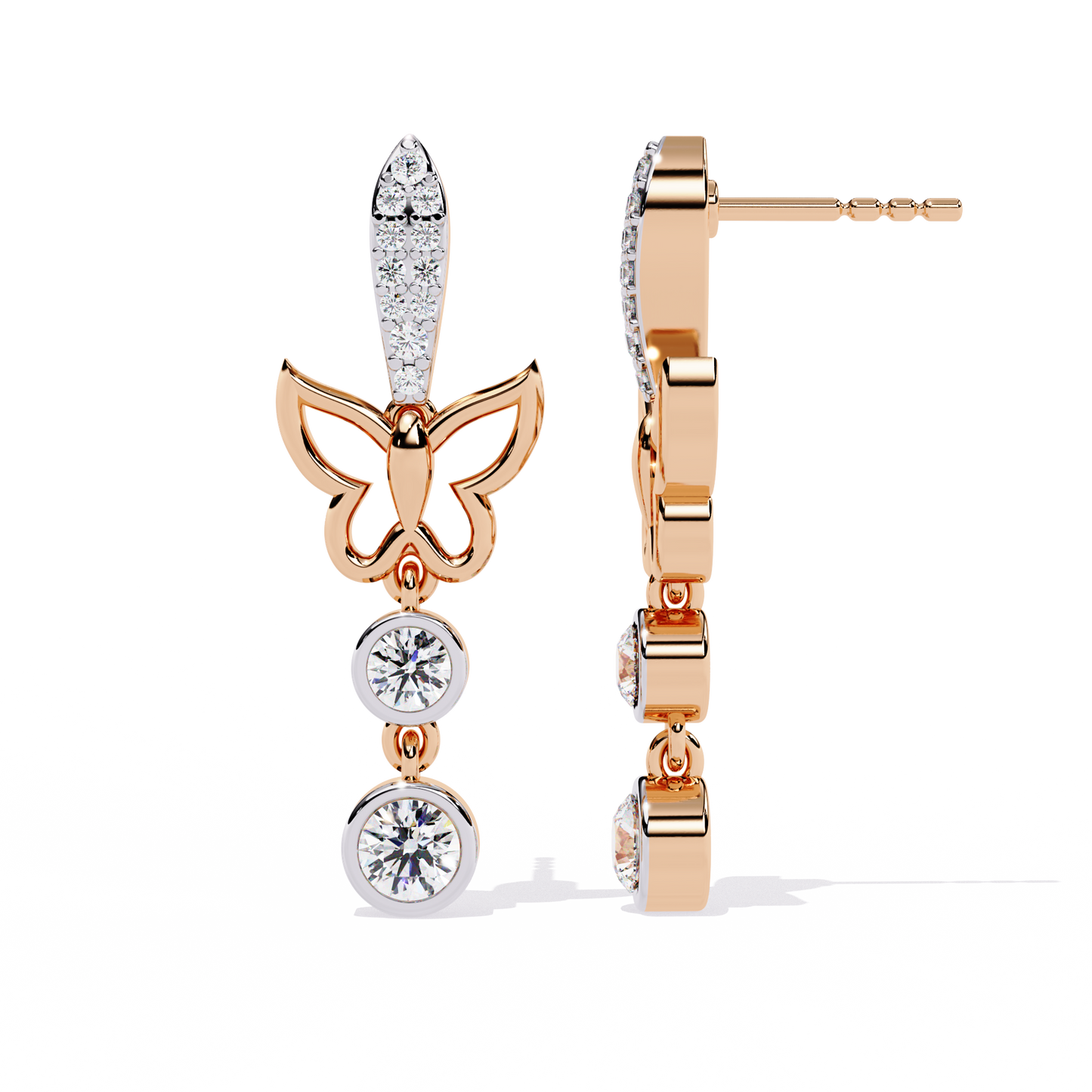 10K Rose Gold Lab Grown Diamond Drop Earrings 0.55 ctw DAE-167