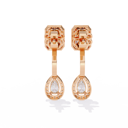 14K Rose Gold Lab Grown Diamond Halo Earrings 2.12 ctw DAE-166
