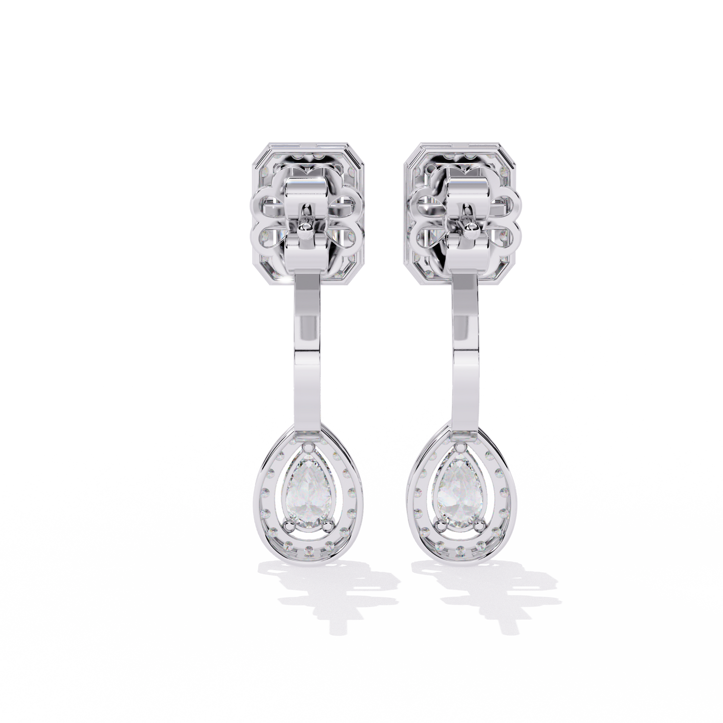 10K White Gold Lab Grown Diamond Halo Earrings 2.12 ctw DAE-166
