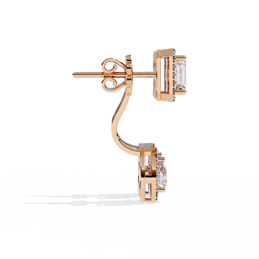 18K Rose Gold Lab Grown Diamond Halo Earrings 2.12 ctw DAE-166