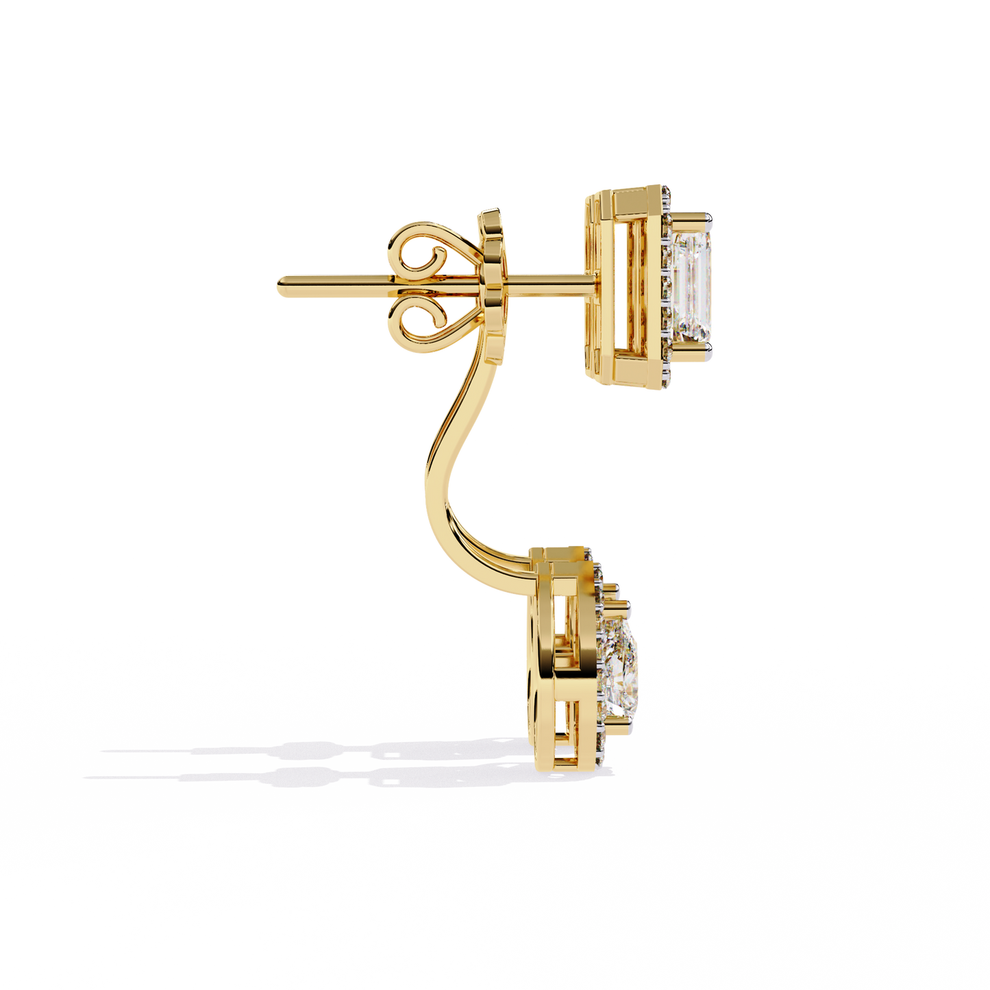14K Yellow Gold Lab Grown Diamond Halo Earrings 2.12 ctw DAE-166