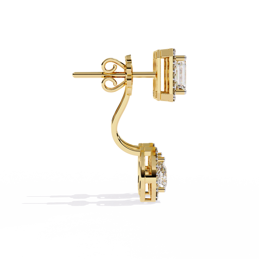 18K Yellow Gold Lab Grown Diamond Halo Earrings 2.12 ctw DAE-166