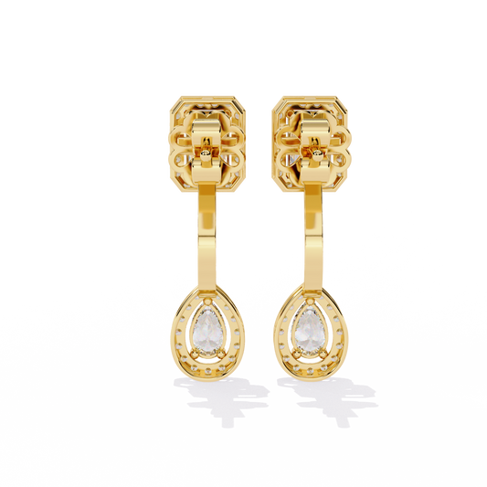 10K Yellow Gold Lab Grown Diamond Halo Earrings 2.12 ctw DAE-166