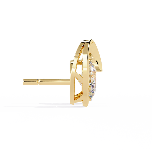 18K Yellow Gold Lab Grown Diamond Solitaire Stud Earrings 1.30 ctw DAE-138