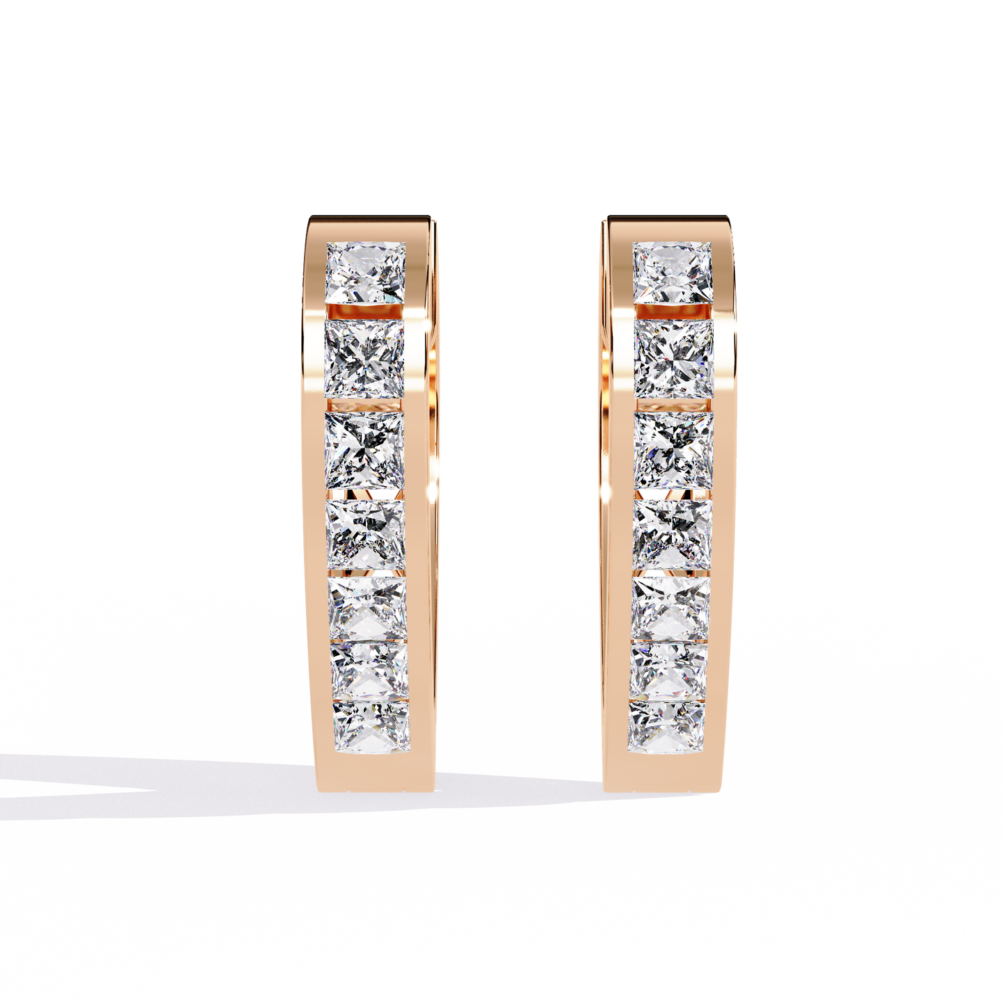 10K Rose Gold Lab Grown Diamond Hoop Earrings 0.83 ctw DAE-155