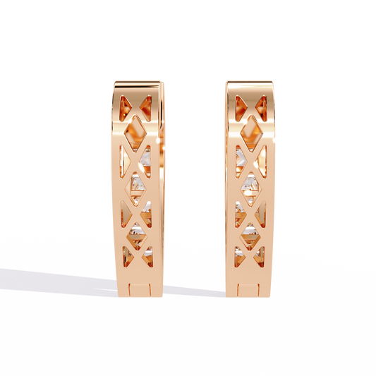 10K Rose Gold Lab Grown Diamond Hoop Earrings 0.83 ctw DAE-155