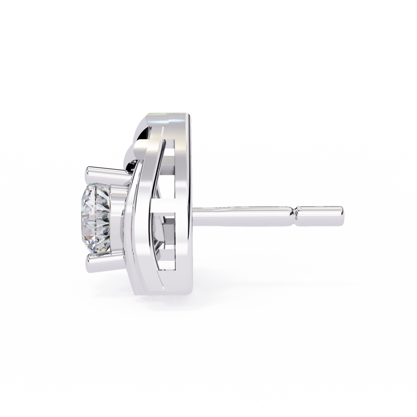 14K White Gold Lab Grown Diamond Solitaire Stud Earrings 0.64 ctw DAE-137