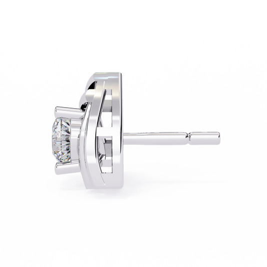 14K White Gold Lab Grown Diamond Solitaire Stud Earrings 0.64 ctw DAE-137