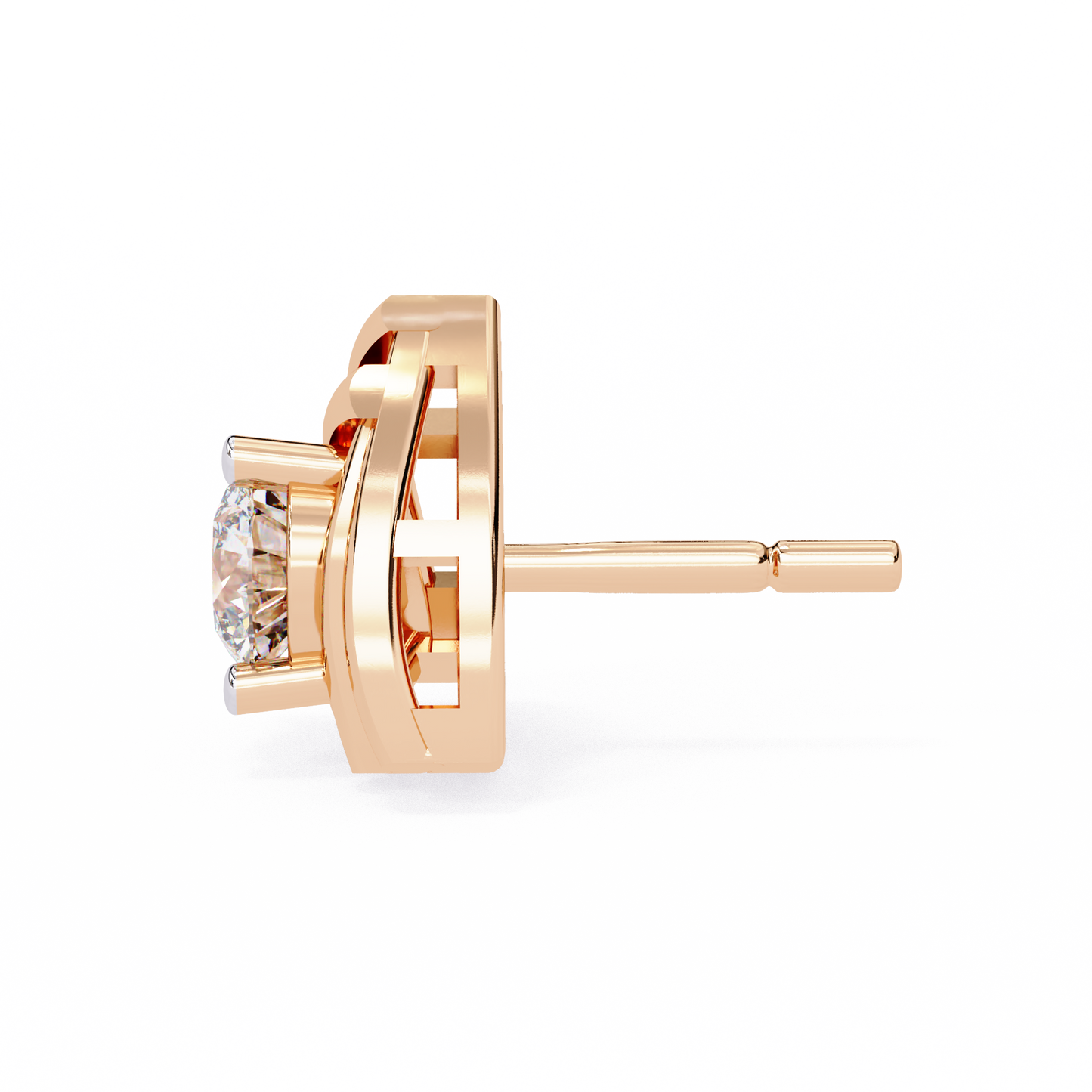 10K Rose Gold Lab Grown Diamond Solitaire Stud Earrings 0.64 ctw DAE-137