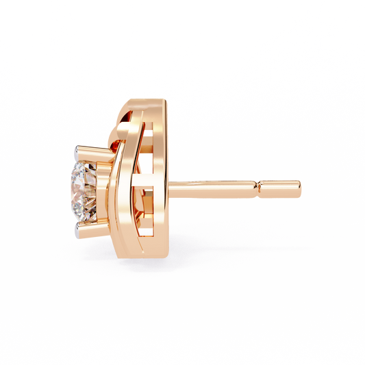 10K Rose Gold Lab Grown Diamond Solitaire Stud Earrings 0.64 ctw DAE-137