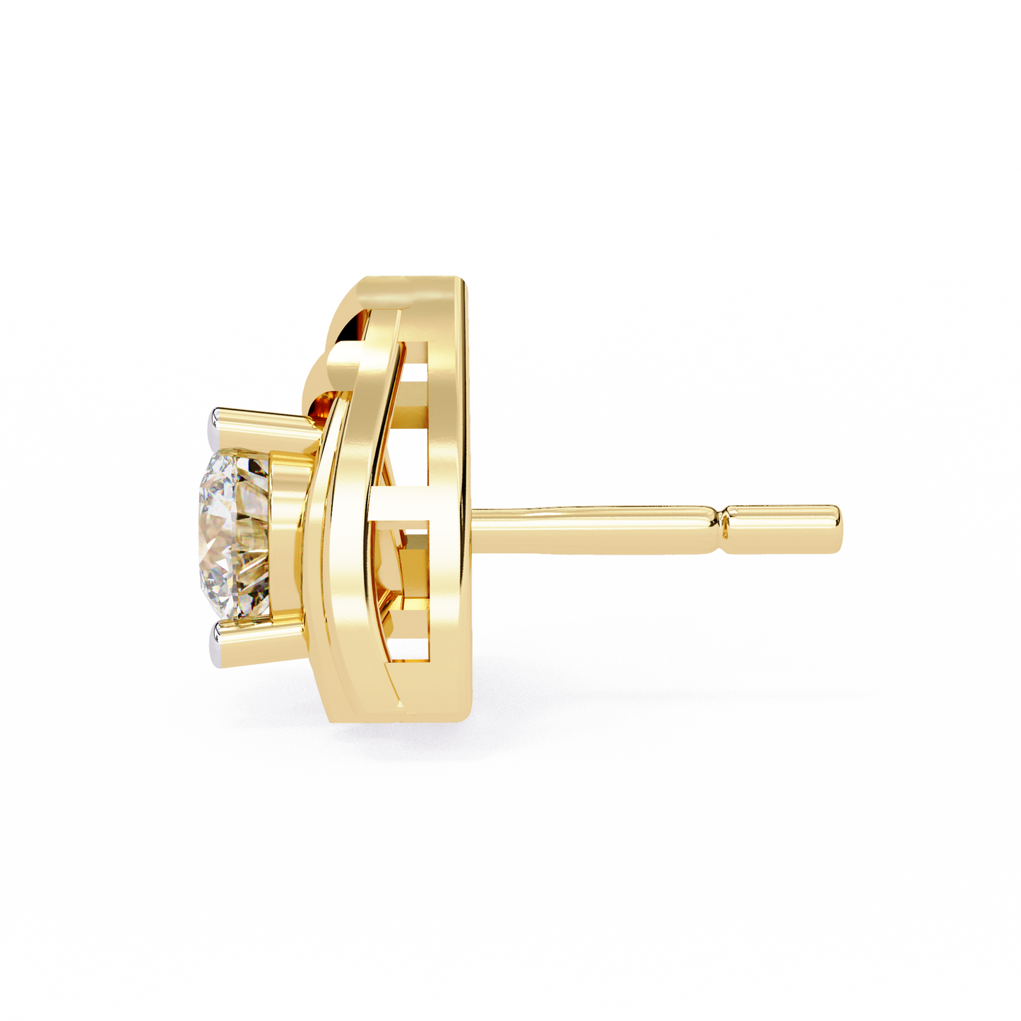 10K Yellow Gold Lab Grown Diamond Solitaire Stud Earrings 0.64 ctw DAE-137