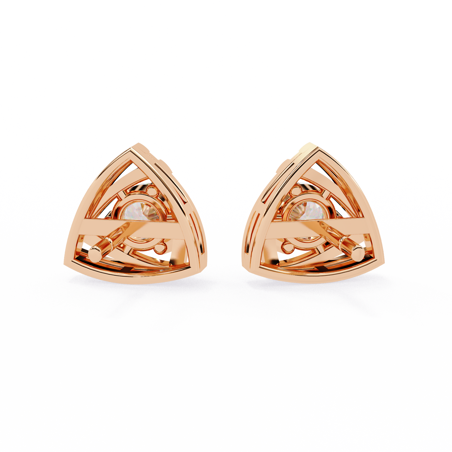 10K Rose Gold Lab Grown Diamond Solitaire Stud Earrings 0.64 ctw DAE-137