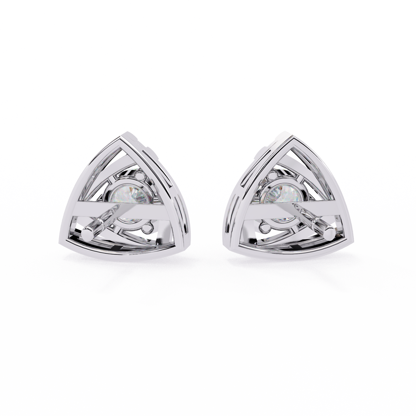 14K White Gold Lab Grown Diamond Solitaire Stud Earrings 0.64 ctw DAE-137