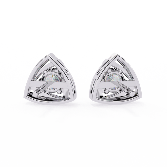 18K White Gold Lab Grown Diamond Solitaire Stud Earrings 0.64 ctw DAE-137