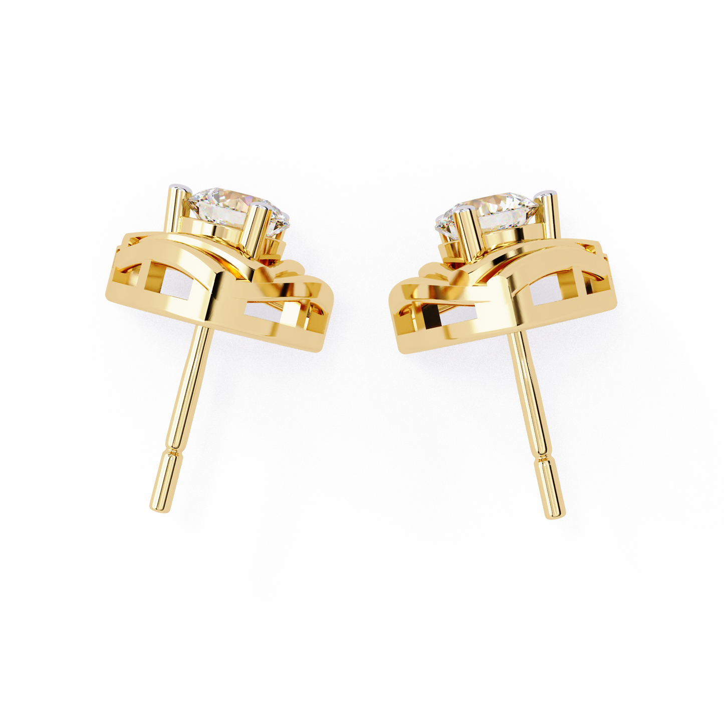 10K Yellow Gold Lab Grown Diamond Solitaire Stud Earrings 0.64 ctw DAE-137