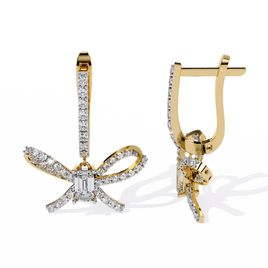 10K Yellow Gold Lab Grown Diamond Drop Earrings 1.18 ctw DAE-154