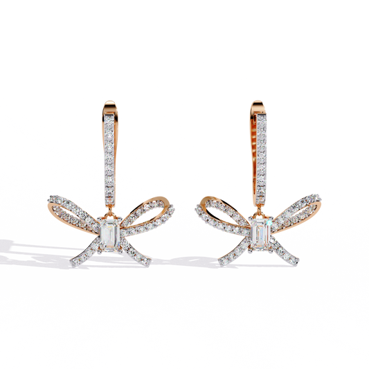 18K Rose Gold Lab Grown Diamond Drop Earrings 1.18 ctw DAE-154