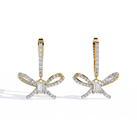 18K Yellow Gold Lab Grown Diamond Drop Earrings 1.18 ctw DAE-154