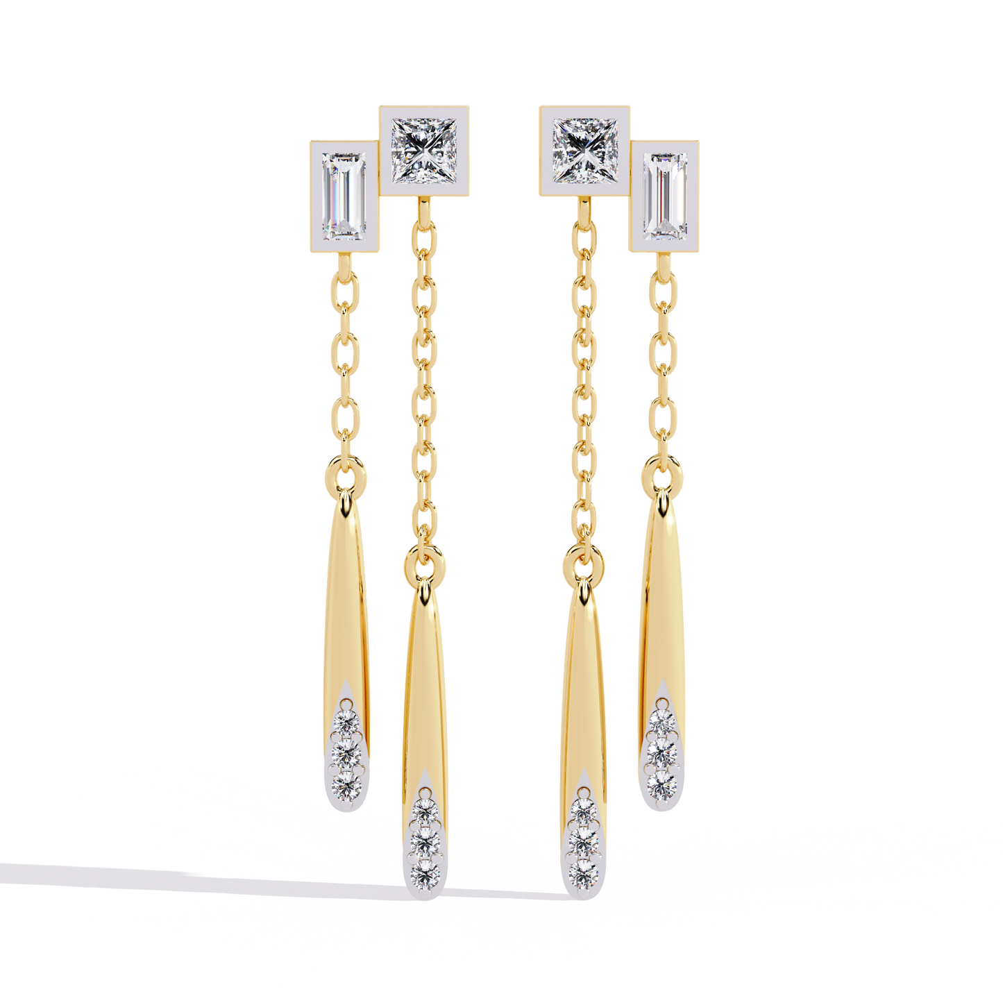 14K Yellow Gold Lab Grown Diamond Drop Earrings 0.67 ctw DAE-165