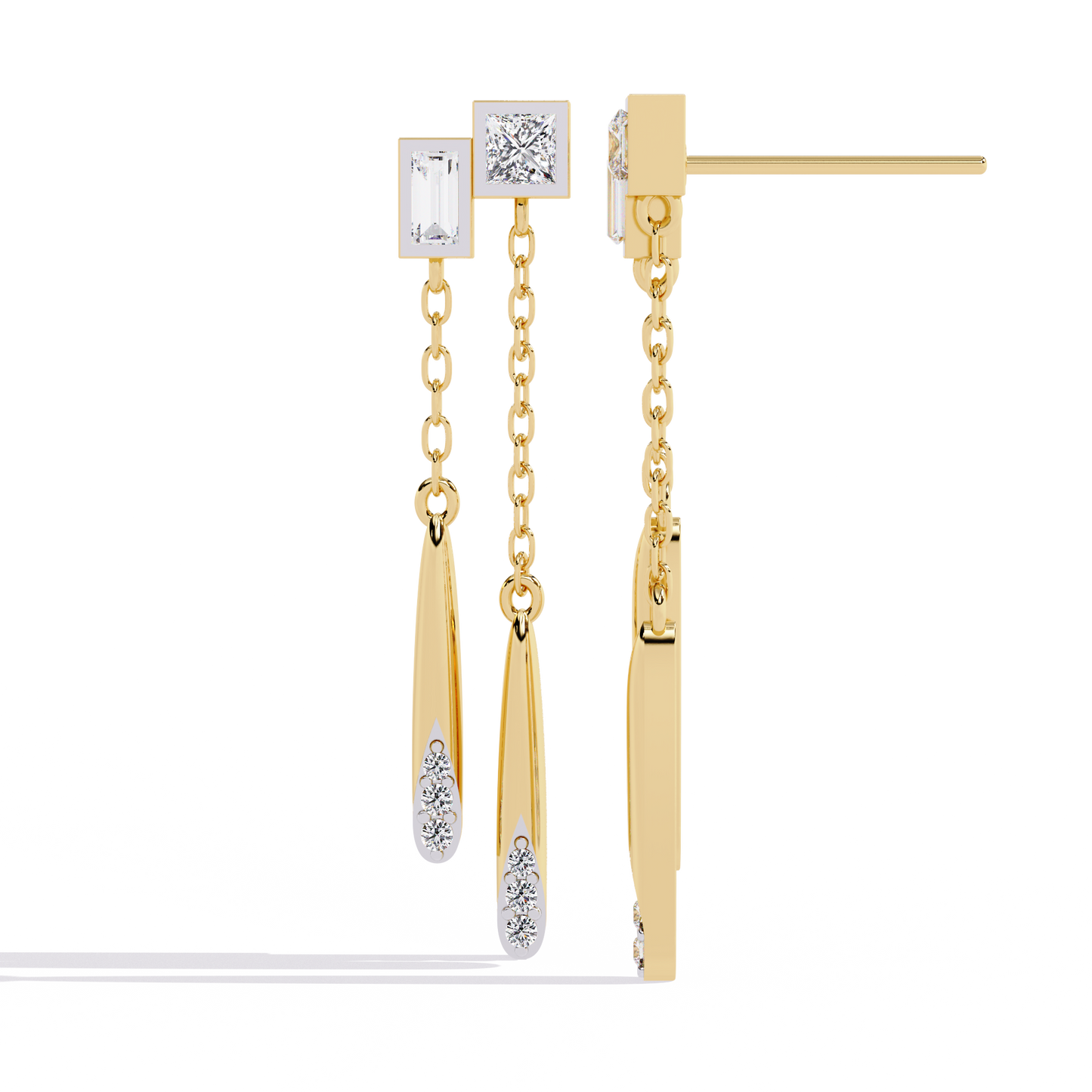 14K Yellow Gold Lab Grown Diamond Drop Earrings 0.67 ctw DAE-165