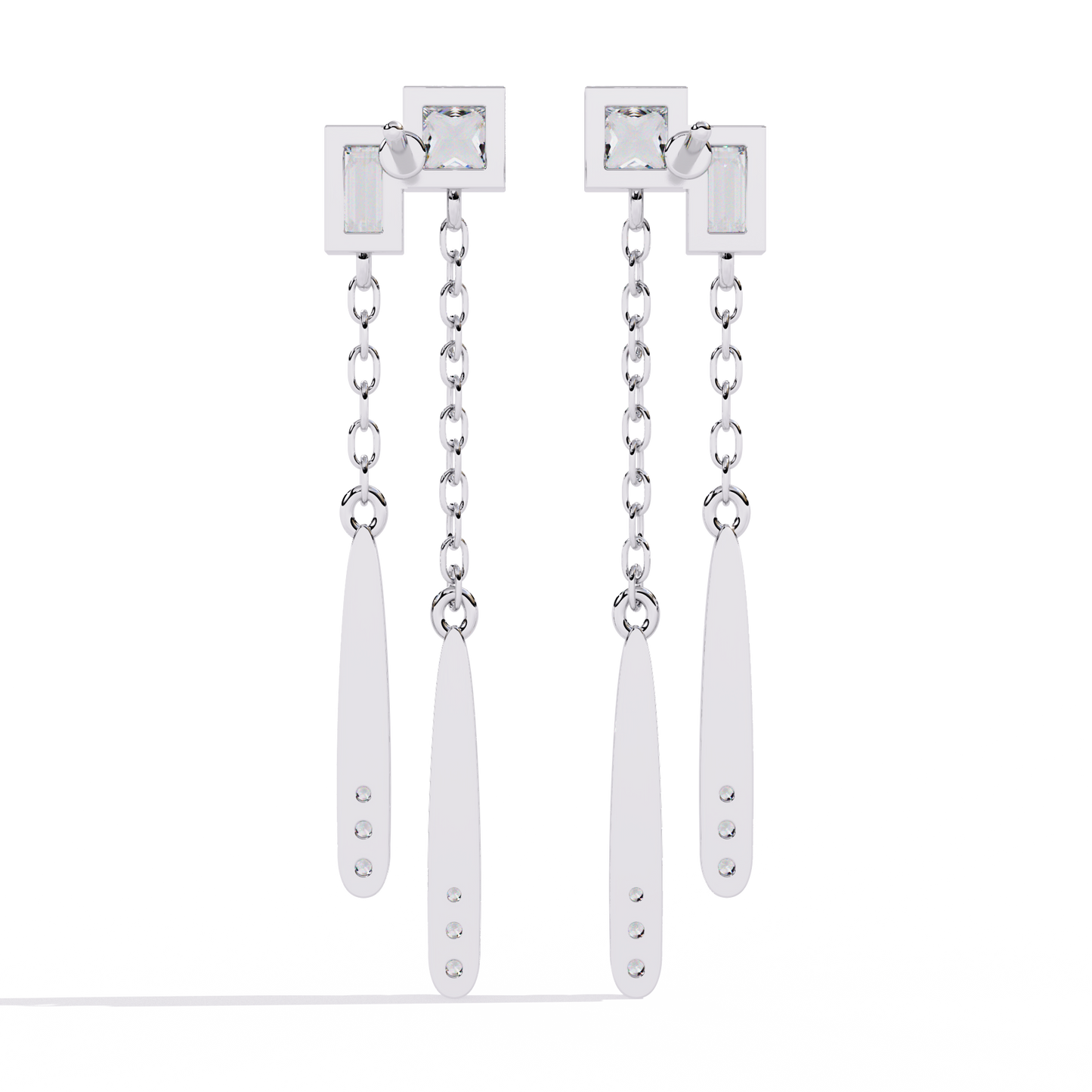 18K White Gold Lab Grown Diamond Drop Earrings 0.67 ctw DAE-165
