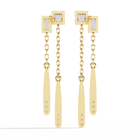 18K Yellow Gold Lab Grown Diamond Drop Earrings 0.67 ctw DAE-165